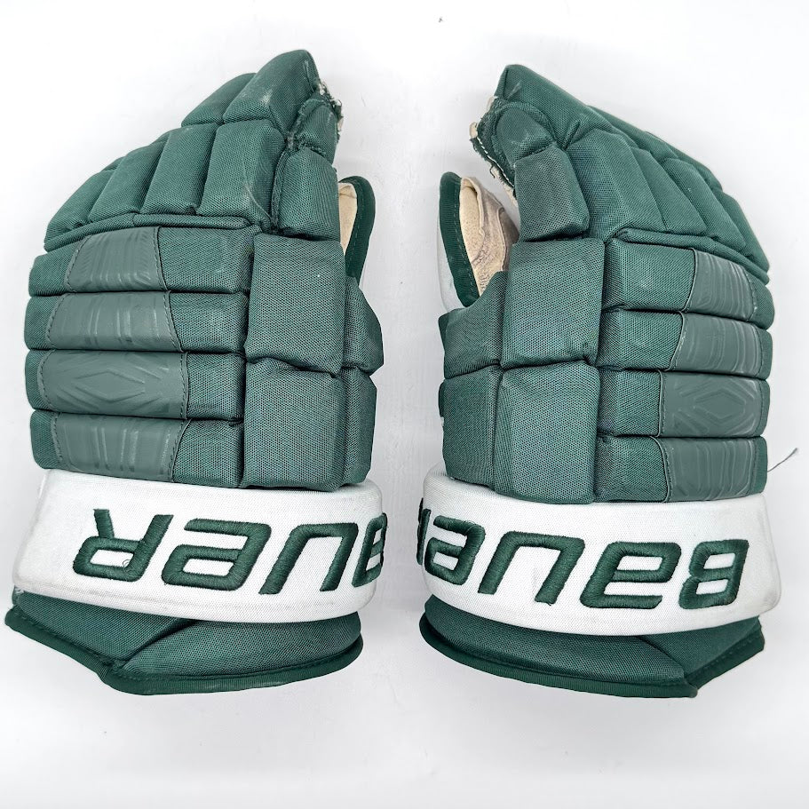 Used - Bauer Pro Series - NCAA Pro Stock Hockey Glove (Green/White)